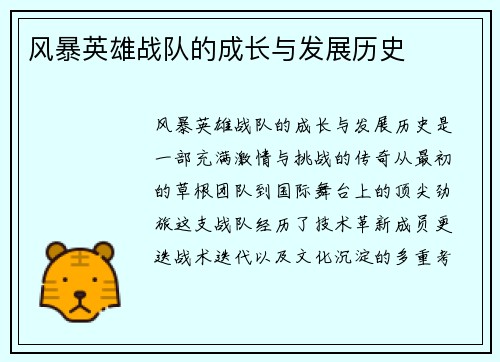 风暴英雄战队的成长与发展历史